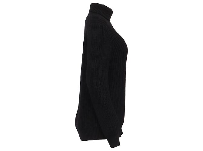 Michael Kors Collection Strickpullover mit Rollkragen aus schwarzer Viskose - Ansicht 3