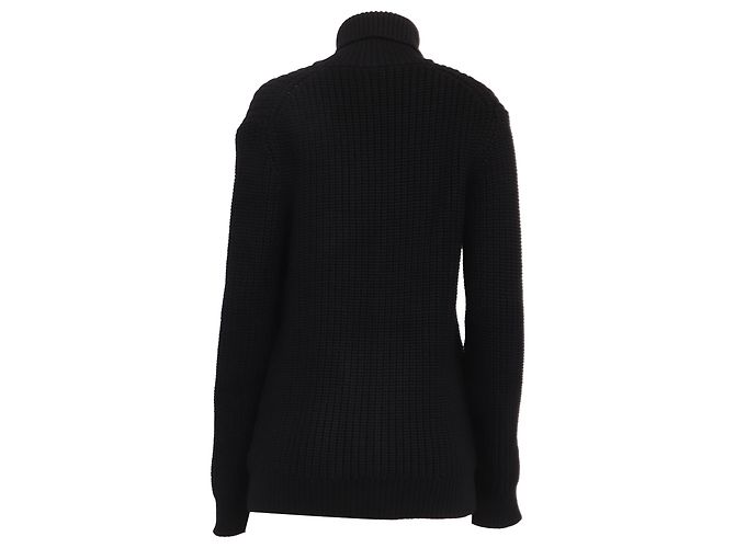 Michael Kors Collection Strickpullover mit Rollkragen aus schwarzer Viskose - Ansicht 4