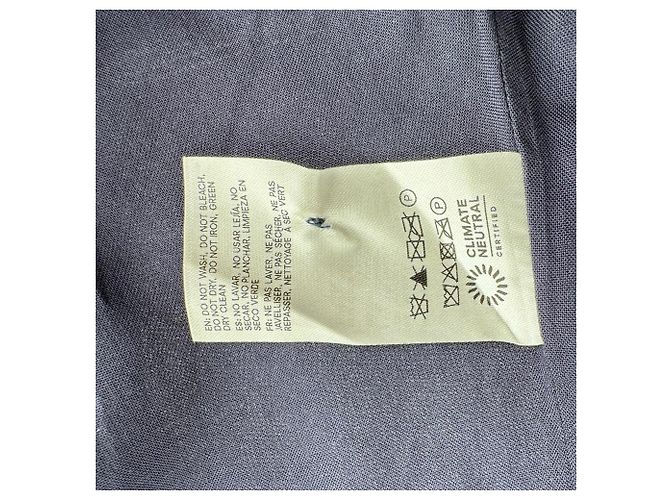 Reformation Kurzarm-Bluse mit Knöpfen aus dunkelblauer Baumwolle Marineblau - Ansicht 6
