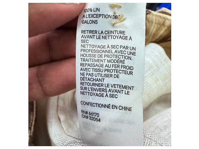 Shorts com cinto e estampa de folhas Zimmermann Super Eight em linho bege - vista 6