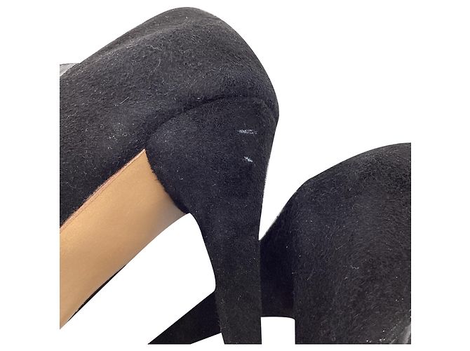Décolleté a punta Chloé in pelle verniciata nera e camoscio Nero - vista 7