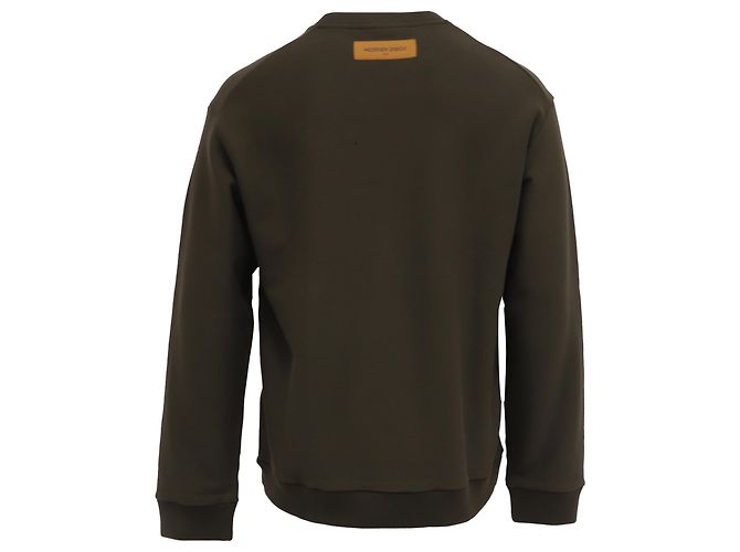 Louis Vuitton Sweatshirt mit Grafikprint aus olivefarbener Baumwolle Grün Olivgrün - Ansicht 4