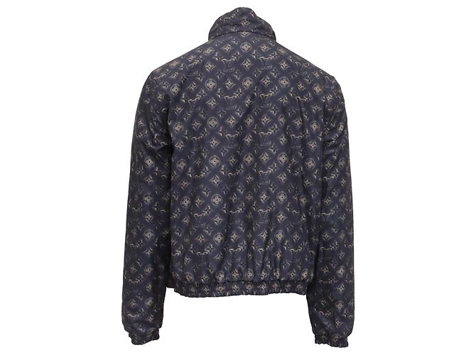 Chelsea Louis Vuitton Monogram Wendbare Bomberjacke aus dunkelblauem Leder Python drucken - Ansicht 14