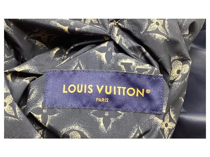 Chelsea Louis Vuitton Monogram Wendbare Bomberjacke aus dunkelblauem Leder Python drucken - Ansicht 15
