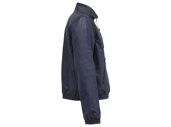 Chelsea Louis Vuitton Monogram Wendbare Bomberjacke aus dunkelblauem Leder Python drucken - Ansicht 3