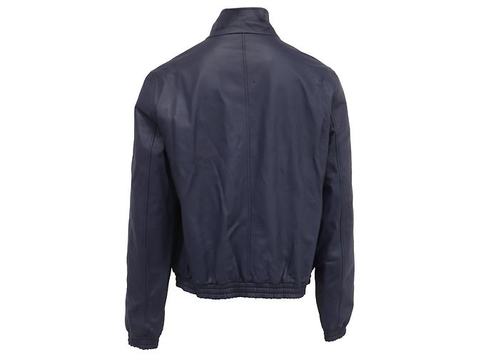 Chelsea Louis Vuitton Monogram Wendbare Bomberjacke aus dunkelblauem Leder Python drucken - Ansicht 4