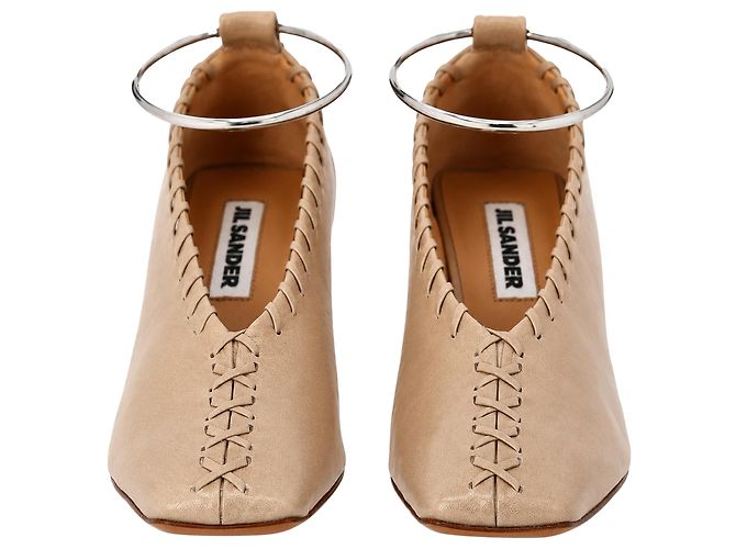 Ballerine Jil Sander in pelle nude Marrone Carne - vista 4