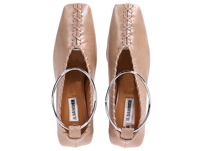 Ballerine Jil Sander in pelle nude Marrone Carne - vista 5