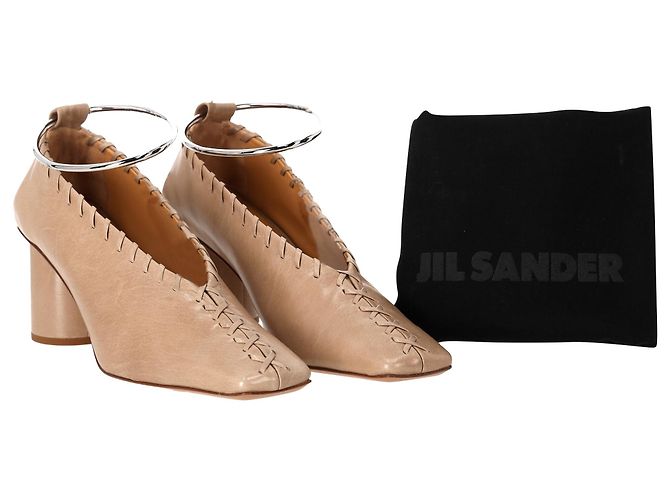 Ballerine Jil Sander in pelle nude Marrone Carne - vista 7