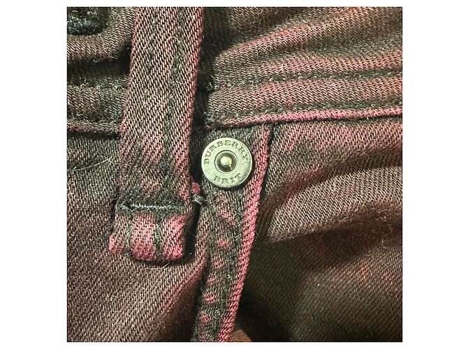 Jeans Burberry Brit bicolor em algodão preto - vista 3