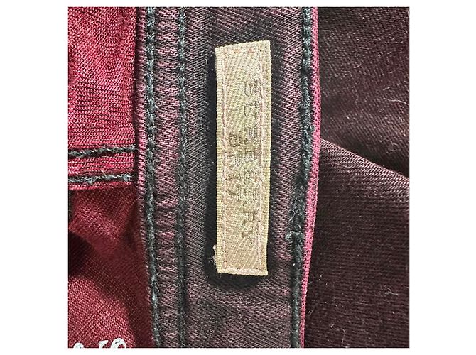 Jeans Burberry Brit bicolor em algodão preto - vista 4