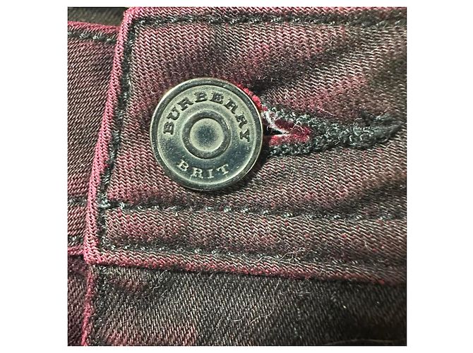 Jeans Burberry Brit bicolor em algodão preto - vista 5