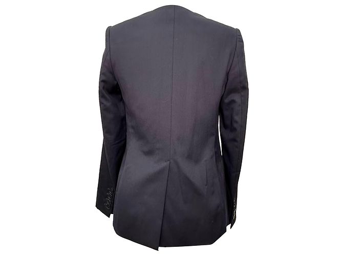 Stella Mc Cartney Stella McCartney Einknopf-Blazer mit umgeklapptem Kragen aus dunkelblauer Wolle Marineblau - Ansicht 4