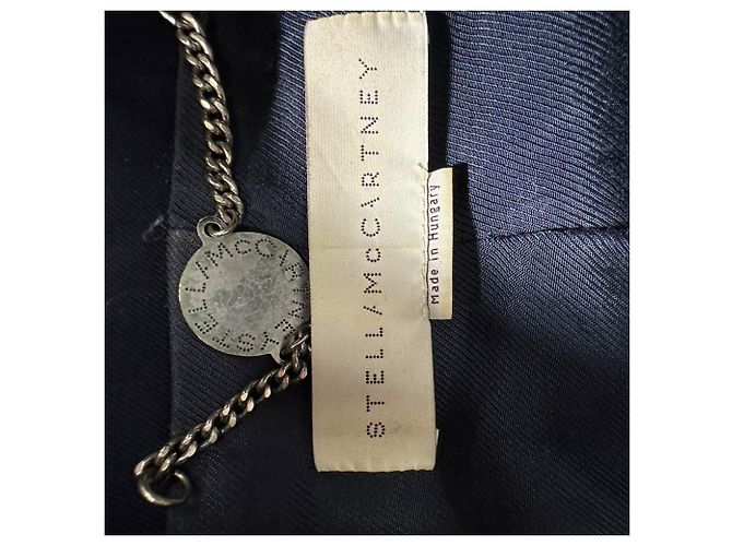 Stella Mc Cartney Stella McCartney Einknopf-Blazer mit umgeklapptem Kragen aus dunkelblauer Wolle Marineblau - Ansicht 5