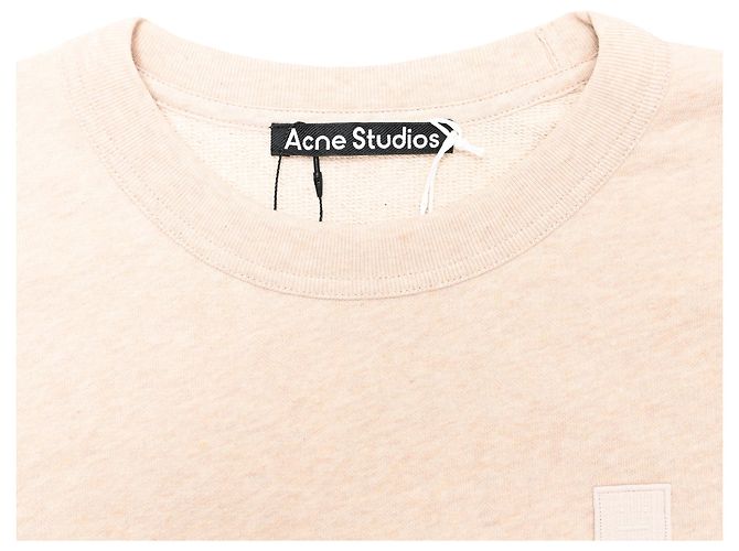 Acne Studios Fairview Face Sweatshirt aus beiger Baumwolle - vista 4