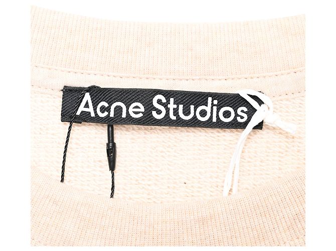Acne Studios Fairview Face Sweatshirt aus beiger Baumwolle - vista 5