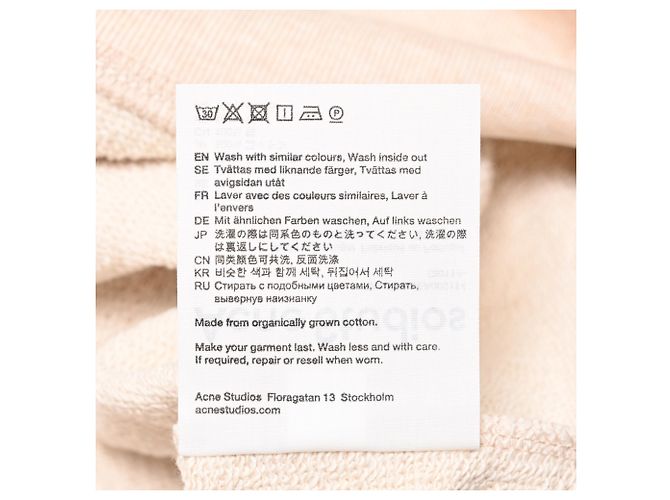 Acne Studios Fairview Face Sweatshirt aus beiger Baumwolle - vista 7
