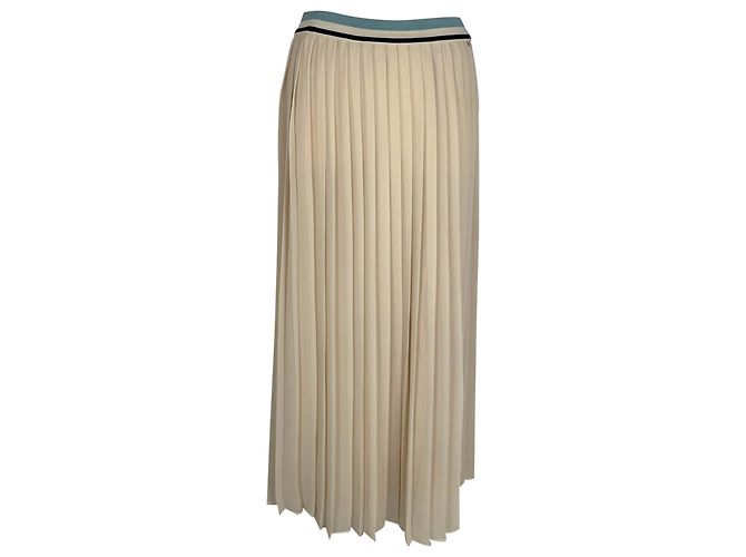 Falda midi plisada Moncler en poliéster marfil Blanco Crudo - vista 3