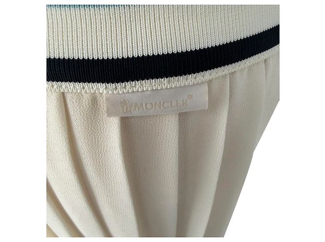 Falda midi plisada Moncler en poliéster marfil Blanco Crudo - vista 4
