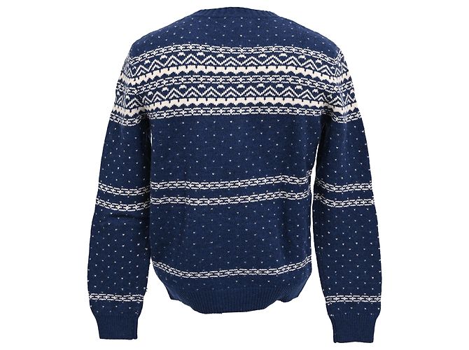 Apc A.P.C. Nordic Design Pullover aus Wolle in Navy Blue Marineblau - Ansicht 3