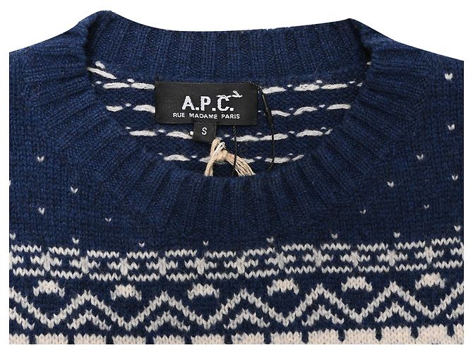 Apc A.P.C. Nordic Design Pullover aus Wolle in Navy Blue Marineblau - Ansicht 4