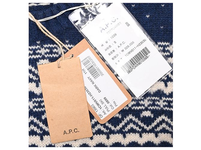 Apc A.P.C. Nordic Design Pullover aus Wolle in Navy Blue Marineblau - Ansicht 8