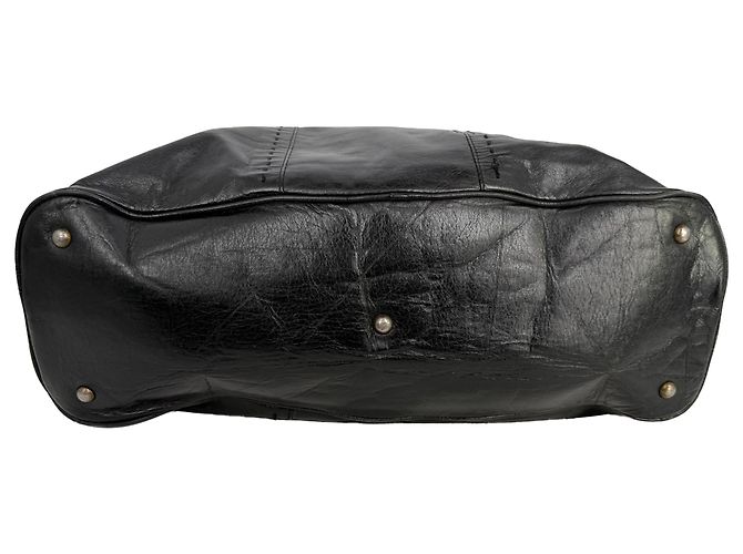 Borsa Tote Oversized Muse Yves Saint Laurent in pelle di vitello nera Nero - vista 7