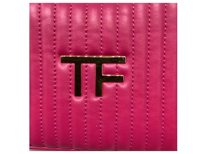 Bolsa Camera acolchoada Tom Ford em couro rosa - vista 10
