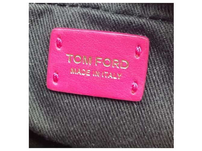 Bolsa Camera acolchoada Tom Ford em couro rosa - vista 7