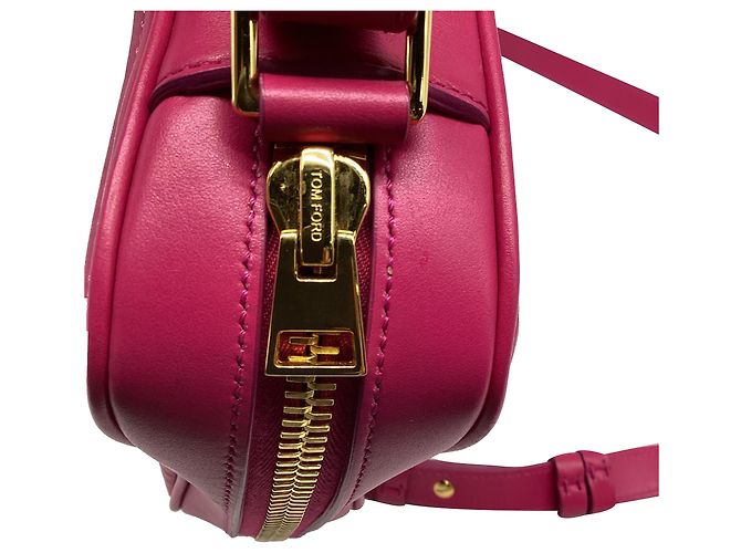 Bolsa Camera acolchoada Tom Ford em couro rosa - vista 9