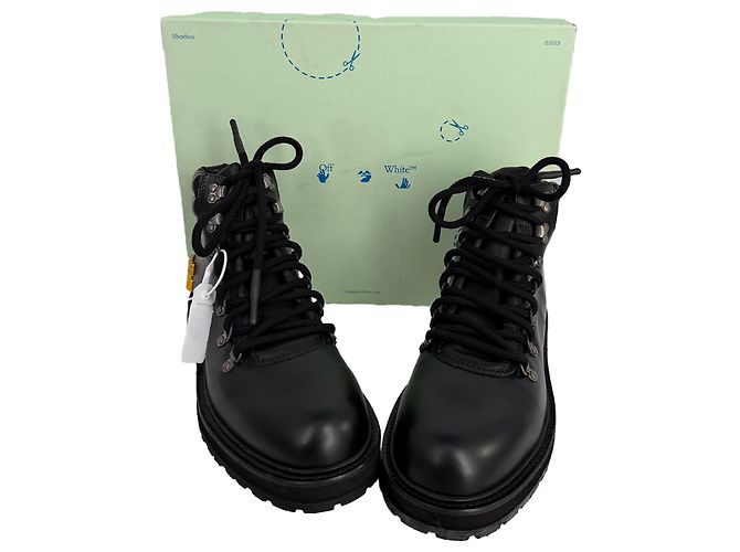 Off White Off-White Wanderschuhe aus schwarzem Leder - Ansicht 14