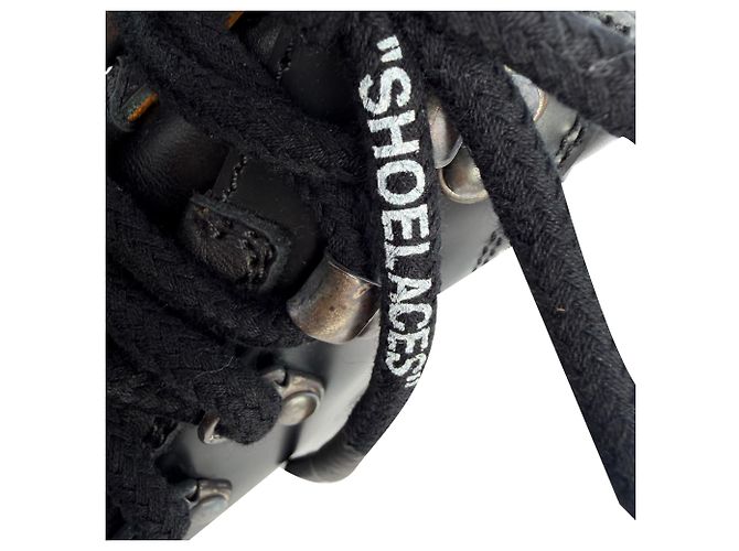 Off White Off-White Wanderschuhe aus schwarzem Leder - Ansicht 9