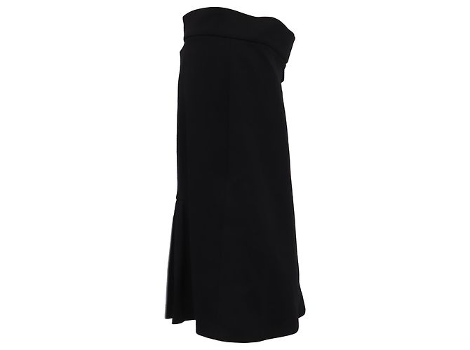 Falda midi de algodón negro con parche de goma Prada - vista 2