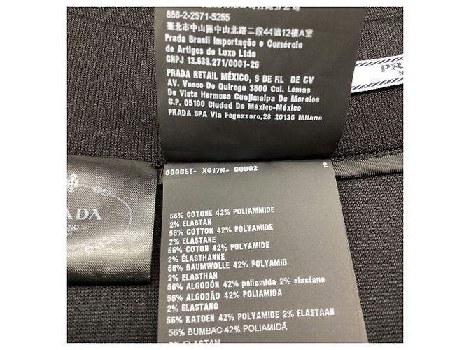 Falda midi de algodón negro con parche de goma Prada - vista 5