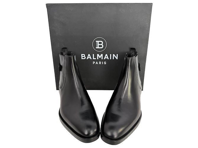 Stivaletti Chelsea Balmain Pete in pelle di vitello nera Nero - vista 12