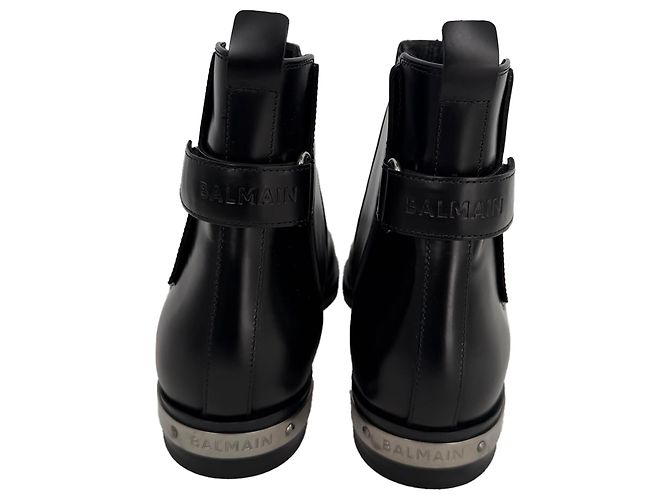 Stivaletti Chelsea Balmain Pete in pelle di vitello nera Nero - vista 3