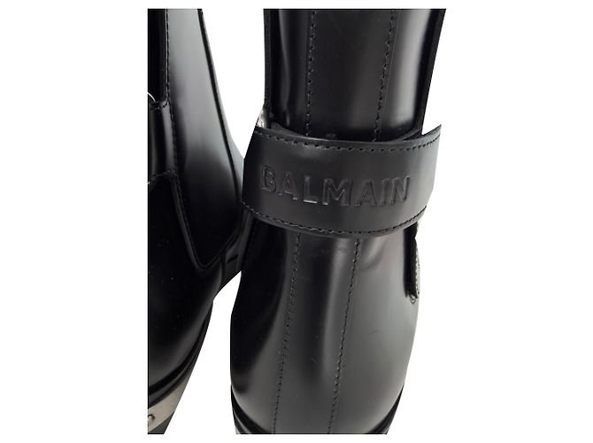 Stivaletti Chelsea Balmain Pete in pelle di vitello nera Nero - vista 4