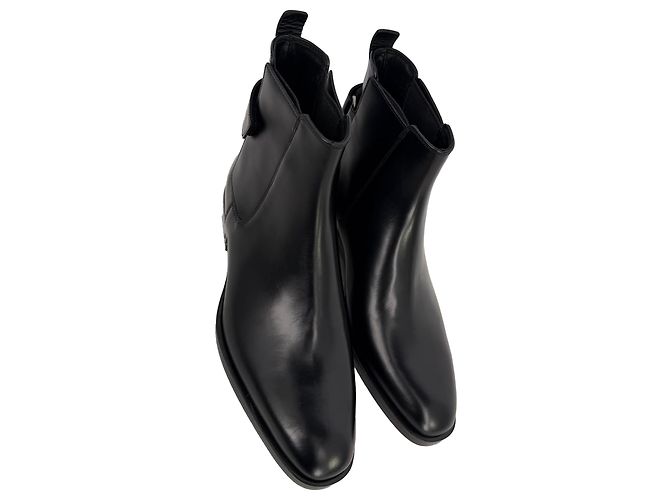 Stivaletti Chelsea Balmain Pete in pelle di vitello nera Nero - vista 7