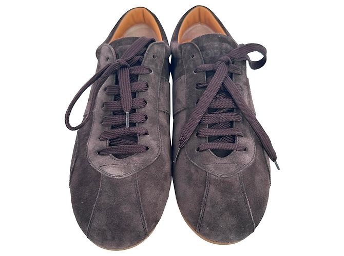 Sneakers basse Tod's in suede marrone - vista 3
