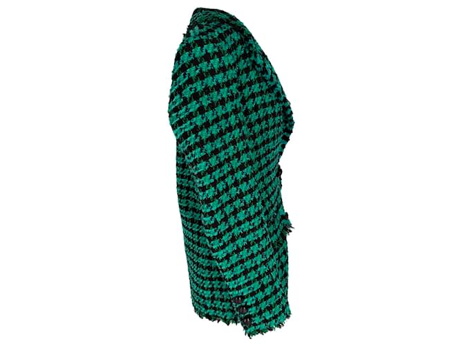 Blazer cruzado MSGM de algodón verde con estampado de pata de gallo - vista 2