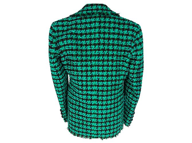 Blazer cruzado MSGM de algodón verde con estampado de pata de gallo - vista 3