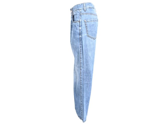 Vaqueros Loose de Tiro Medio Brunello Cucinelli en Algodón Azul - vista 2