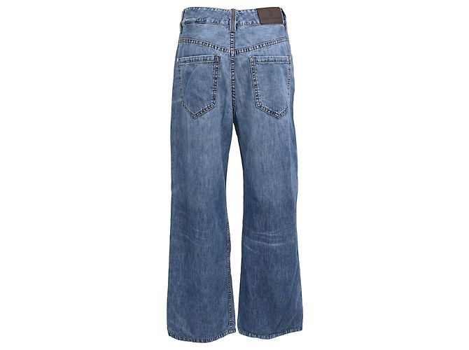Vaqueros Loose de Tiro Medio Brunello Cucinelli en Algodón Azul - vista 3