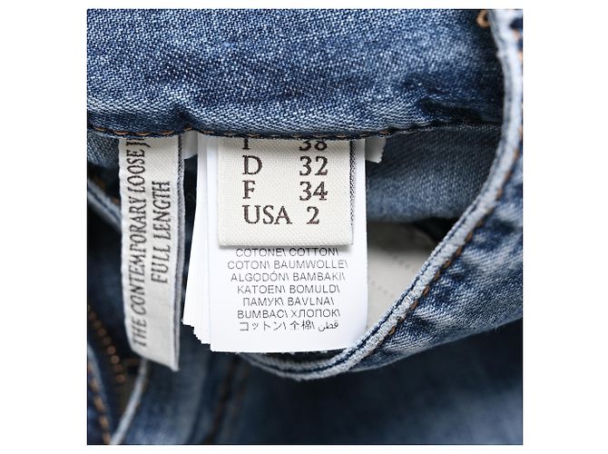Vaqueros Loose de Tiro Medio Brunello Cucinelli en Algodón Azul - vista 4