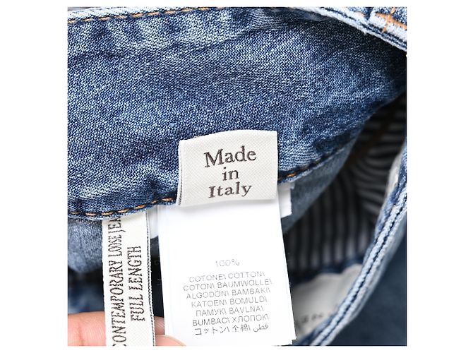 Vaqueros Loose de Tiro Medio Brunello Cucinelli en Algodón Azul - vista 5