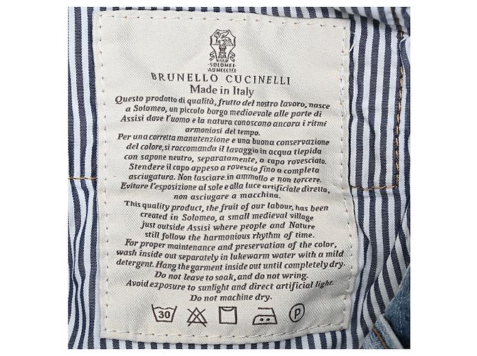 Vaqueros Loose de Tiro Medio Brunello Cucinelli en Algodón Azul - vista 7