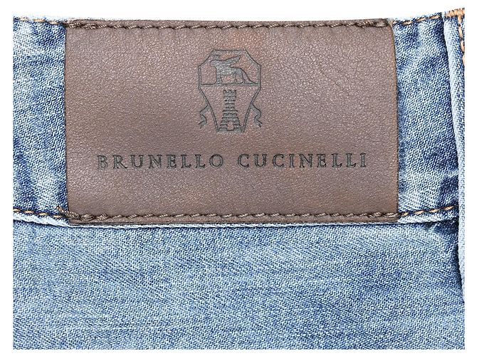 Vaqueros Loose de Tiro Medio Brunello Cucinelli en Algodón Azul - vista 8
