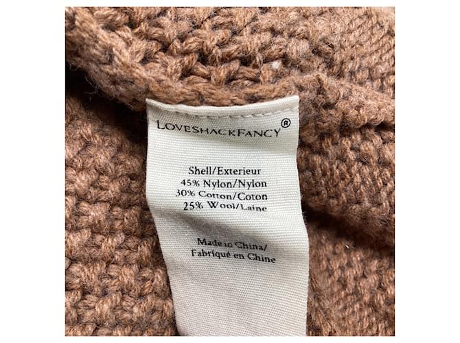 Loveshackfancy Leni bestickter Pullover aus braunem Nylon Rot - Ansicht 6