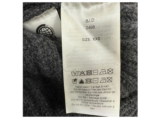 Ganni ärmelloser Strickpullover mit Rippstrick und Stehkragen aus grauer Wolle - Ansicht 5
