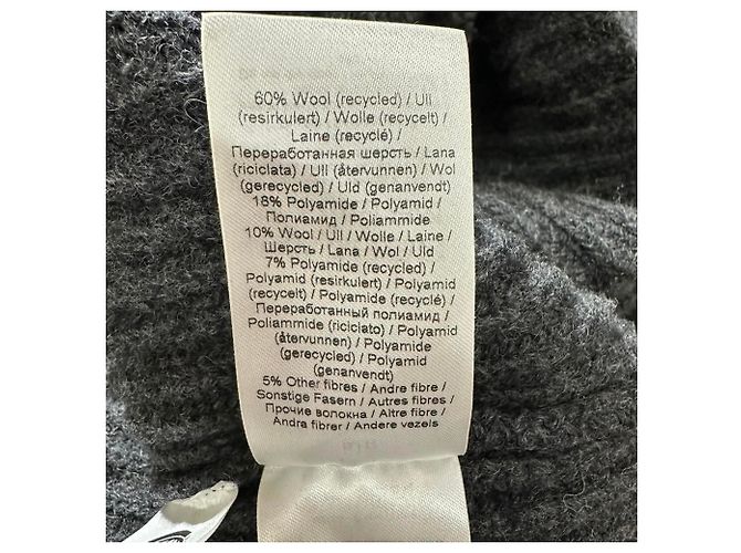 Ganni ärmelloser Strickpullover mit Rippstrick und Stehkragen aus grauer Wolle - Ansicht 6
